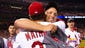 Manager Mike Matheny, front, celebrates the Cardinals' division title with Matt Holliday.
