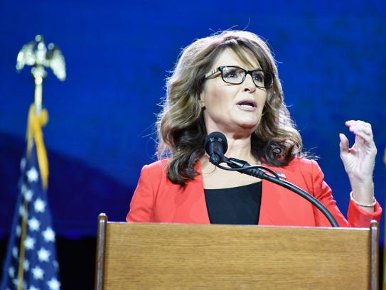 Former Alaska governor Sarah Palin addresses the Western