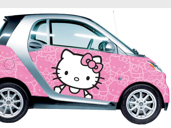 A Hello Kitty car wrap design.