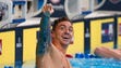 Anthony Ervin celebrates after placing second in the