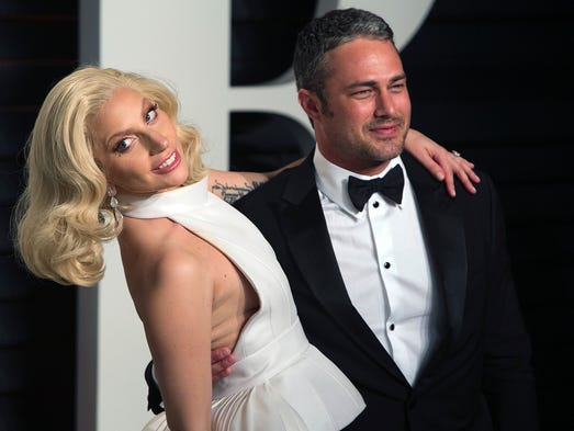 US singer Lady Gaga and her partner US actor Taylor
