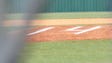 The Clarksville High School pitchers' mound displays