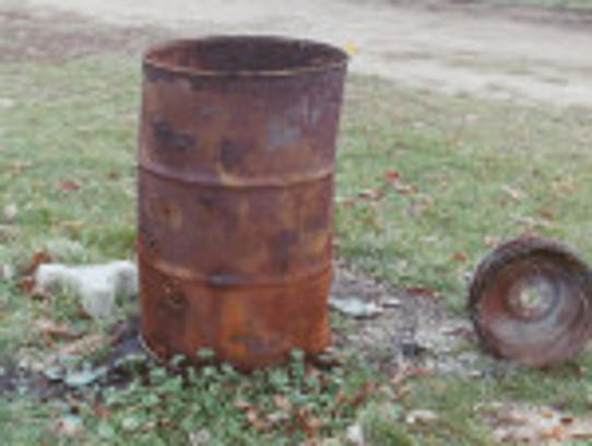 Burn barrel seized by the Manitowoc County Sheriff's