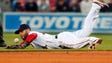 May 9: Red Sox second baseman Dustin Pedroia  knocks