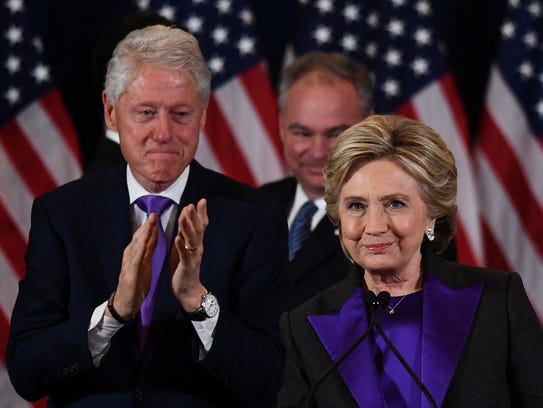 Hillary Clinton makes a concession speech in New York