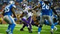 Minnesota Vikings running back Adrian Peterson (28) rushes into the end zone for a touchdown in the third quarter against the Detroit Lions at Ford Field.