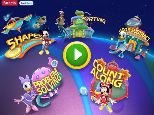 Kids join Mickey and friends in outer space to practice