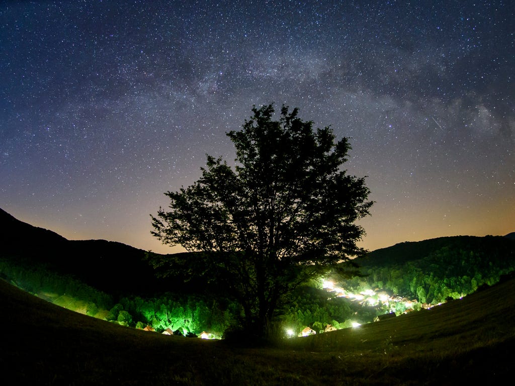 The Milky Way is seen in the summer night sky from the vicinity of Repashuta, northeast of Budapest, Hungary.