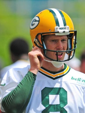 Green Bay Packers punter Tim Masthay during minicamp practice at Ray Nitschke Field, Tuesday, June 17, 2014. H. Marc Larson/Press-Gazette Media