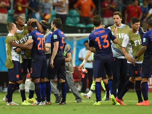 Netherlands beat Spain 2014 World Cup