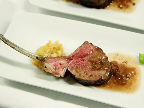 <p>Lamb  chop, Swiss cheese, strawberries and celery were the ingredients for the chefs��� 