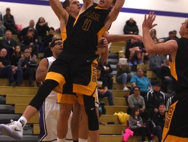 Galena's Moses Wood grabs a rebound against Spanish Springs last month.