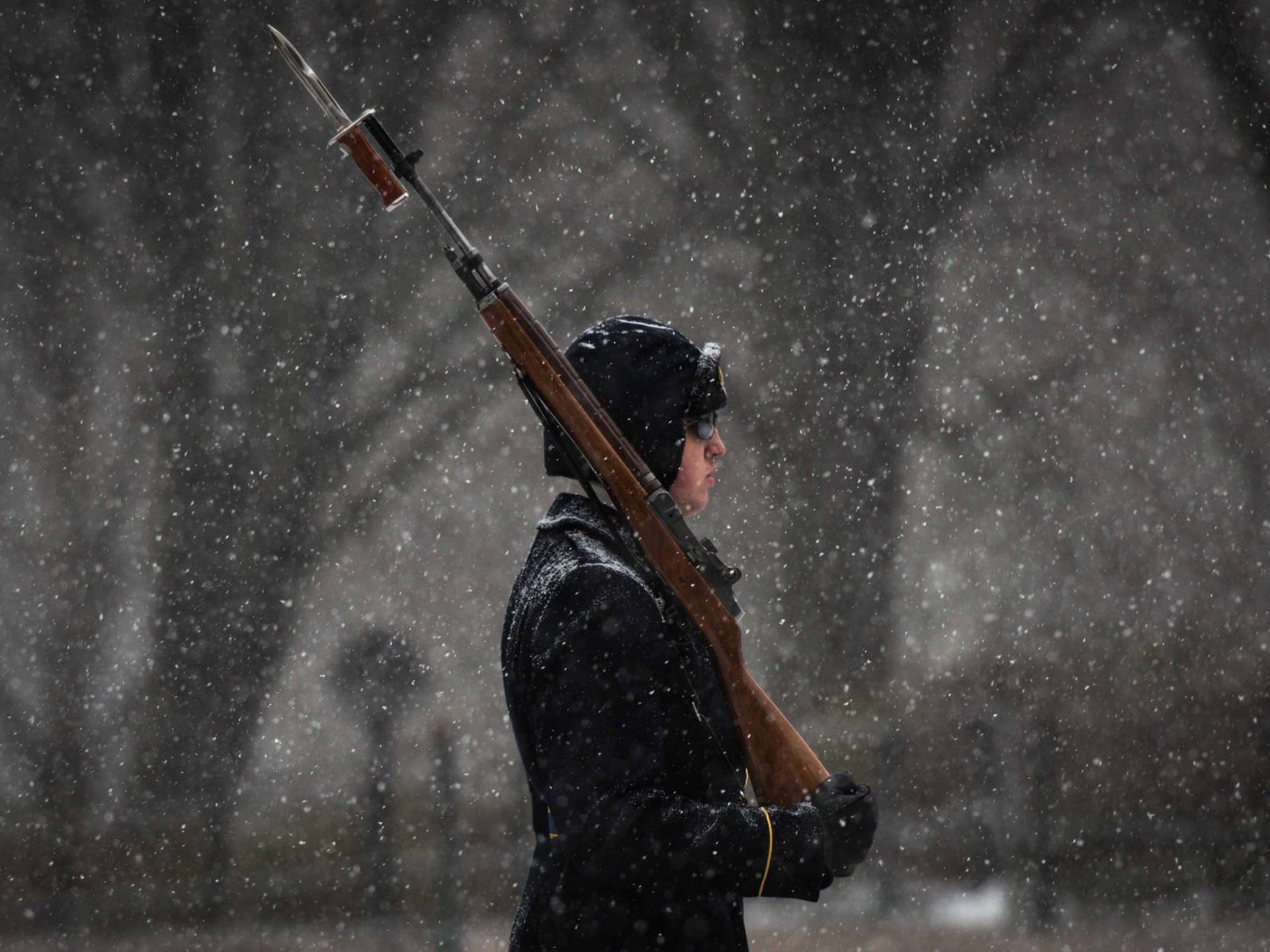A member of "The Old Guard" stays with the Tomb of