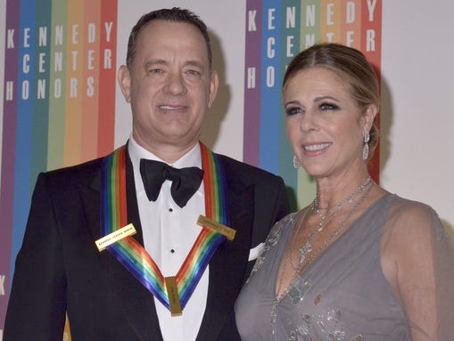 Honoree Tom Hanks with wife Rita Wilson