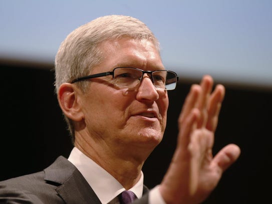 Apple CEO Tim Cook attends the inauguration of the