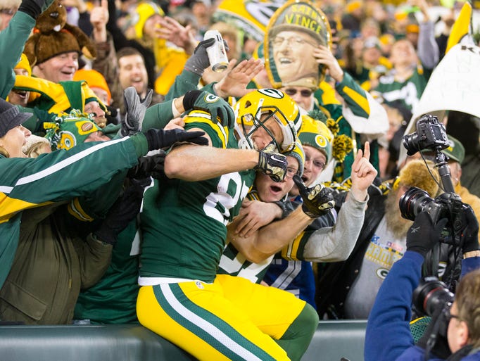 Green Bay Packers wide receiver Jordy Nelson (87) celebrates