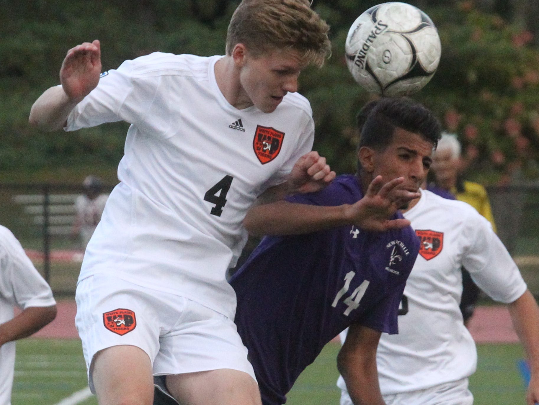 New Rochelle boys soccer won 2-0 at White Plains Sept. 26, 2016.