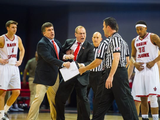 UL's  Bob Marlin reacts to the referee calling a technical