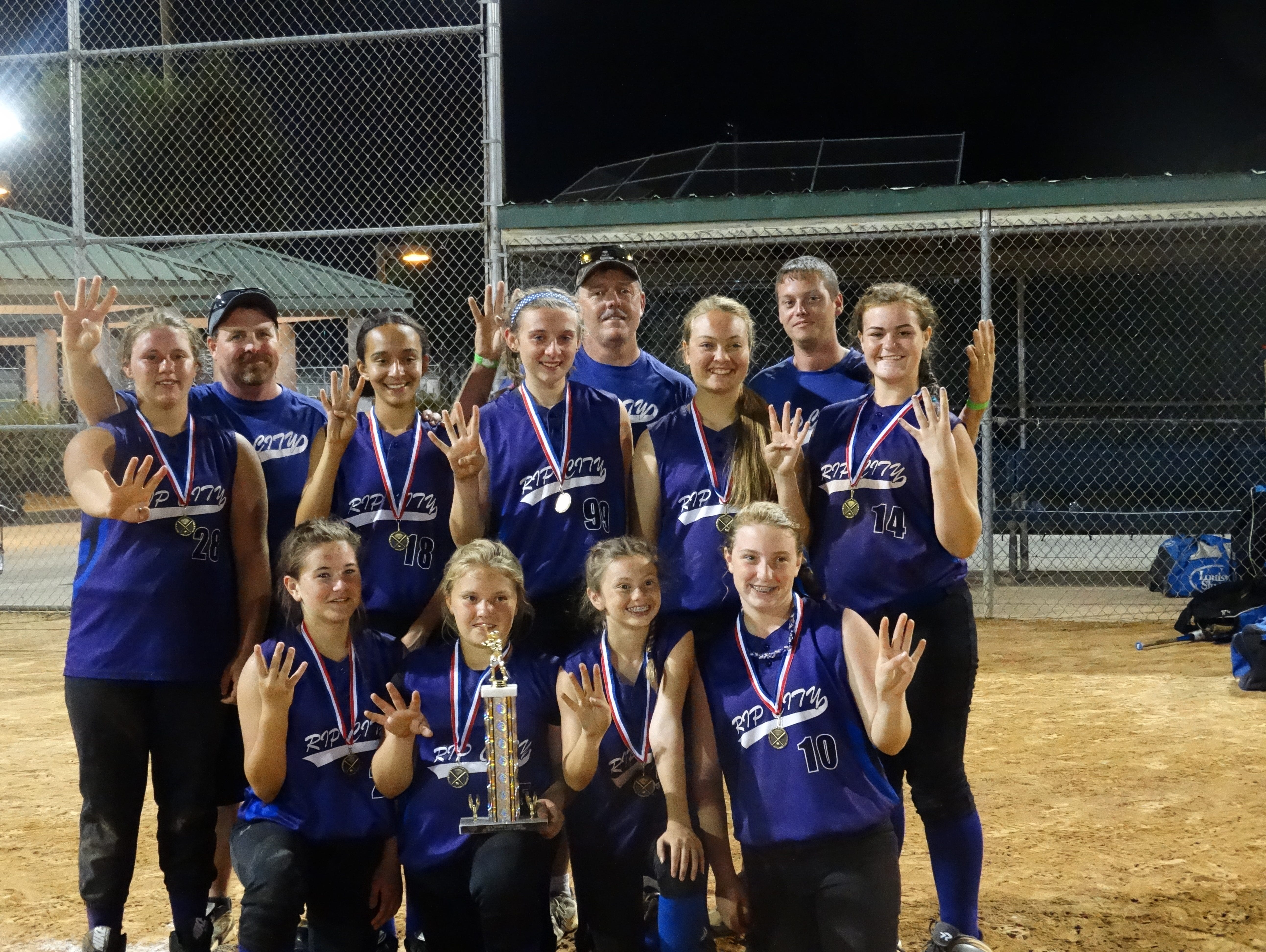 The Western North Carolina Rip City 12U softball team.