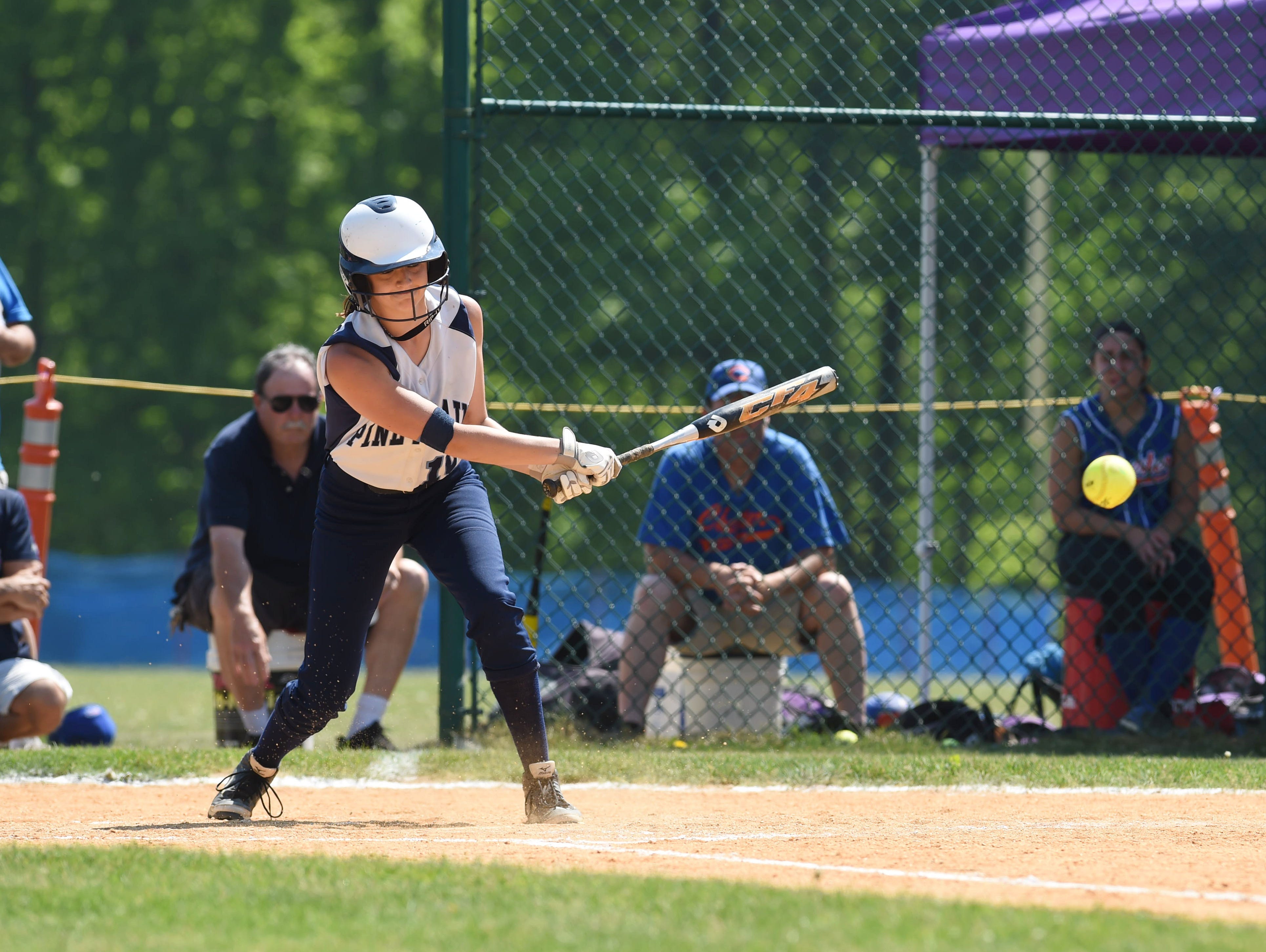 Pine Plains' Michaella Lamont hits the ball during Saturday's Section 9 Class C final against Chester.