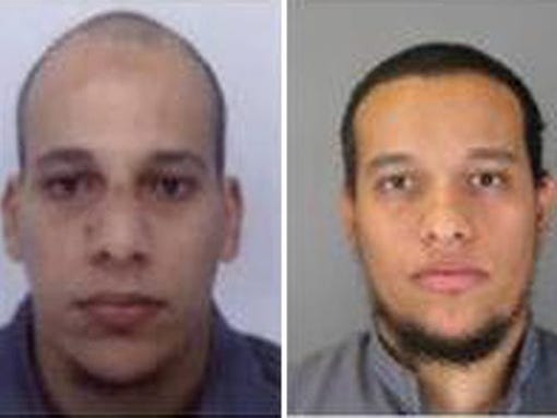 French police Cherif Kouachi, 32, (L) and his brother