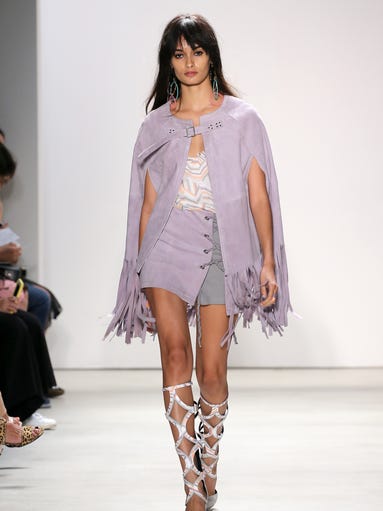 This lilac-and-gray look from Saturday's Rebecca Minkoff
