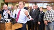 Gov. Bill Haslam answers questions during a press conference