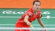 Yihan Wang of China competes against Karin Schnaase