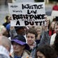 Clergy members and demonstrators march to the Ferguson, Mo., police station on Oct. 13, 2014.