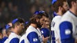 Israel pitcher Joey Wagman and his teammates sing the