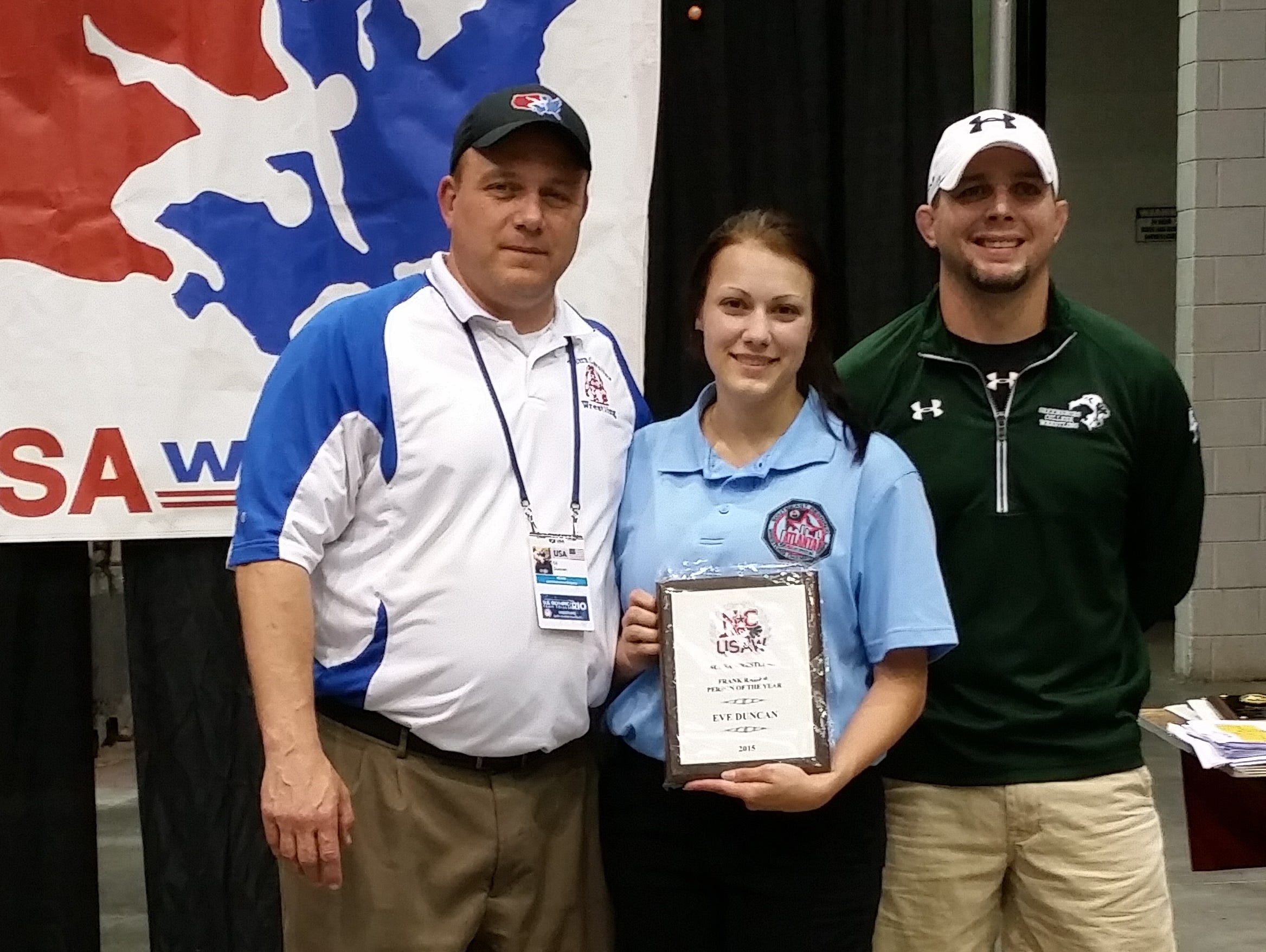 Mitchell alum Eve Duncan was named the N.C. USA Wrestling Volunteer of the Year over the weekend.