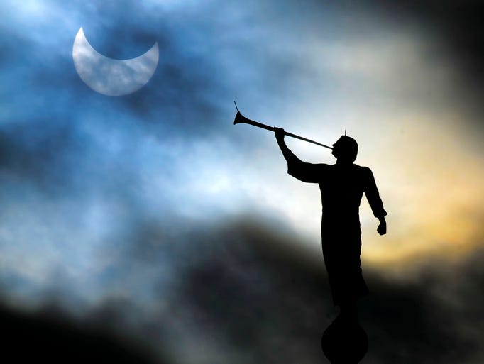 The Angel Moroni statue on the top of The Church of