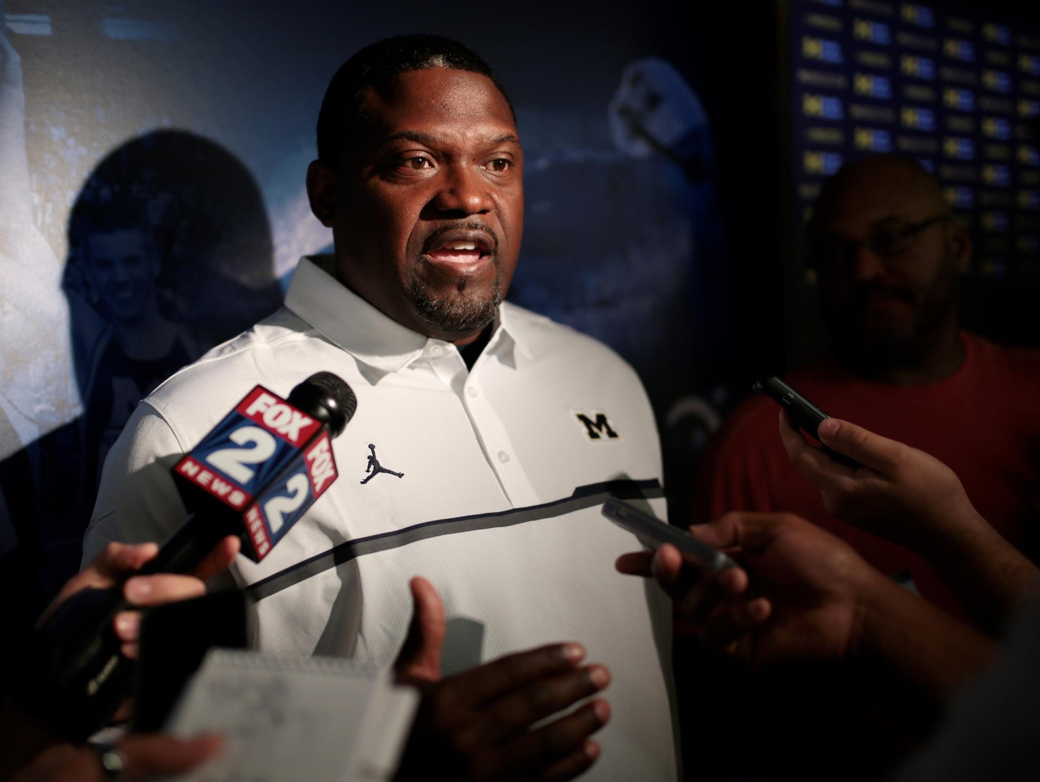 Michigan Wolverines running backs coach Tyrone Wheatley.