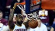Cleveland Cavaliers forward LeBron James (23) dunks