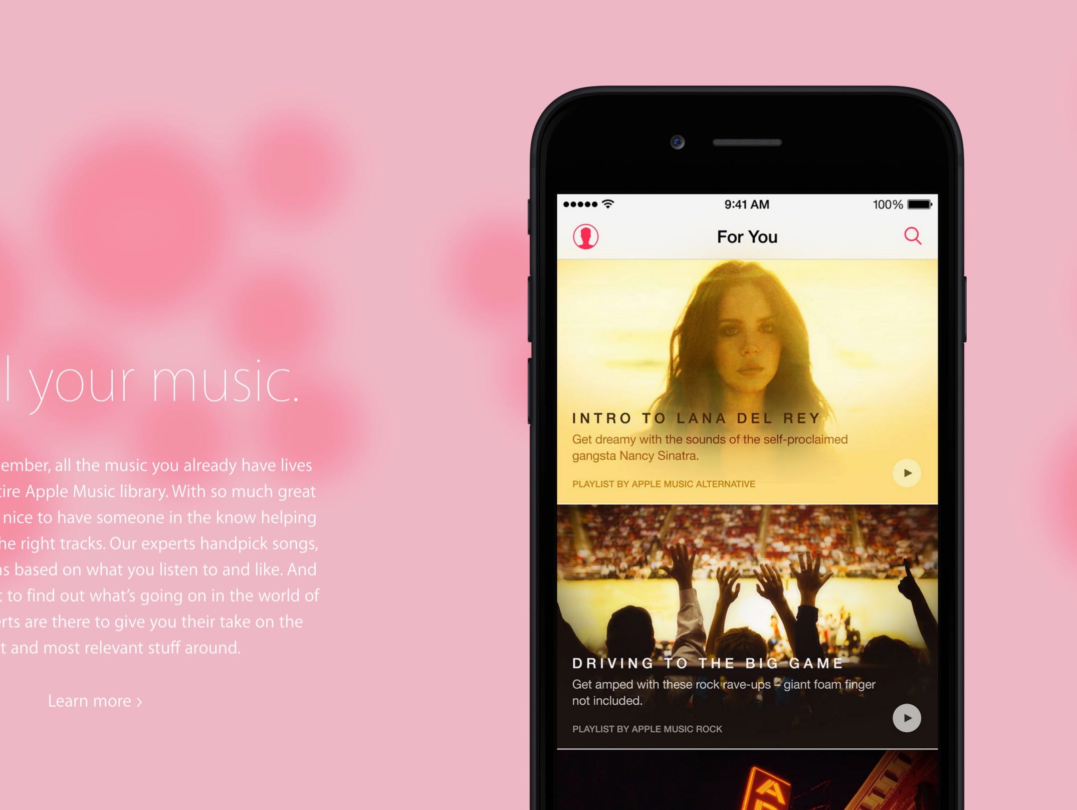 Apple Music is a monthly $9.99 music subscription service