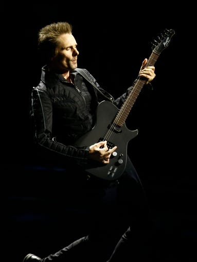 Matthew Bellamy of Muse performs their Drones Tour