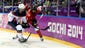 Canada forward Brianne Jenner (19) battles for the puck with USA defenseman Lee Stecklein (2) in the women's ice hockey gold medal game.