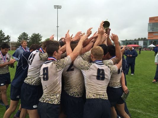 The Snow Canyon rugby team celebrates its second consecutive state title after beating Herriman in the final seconds.
