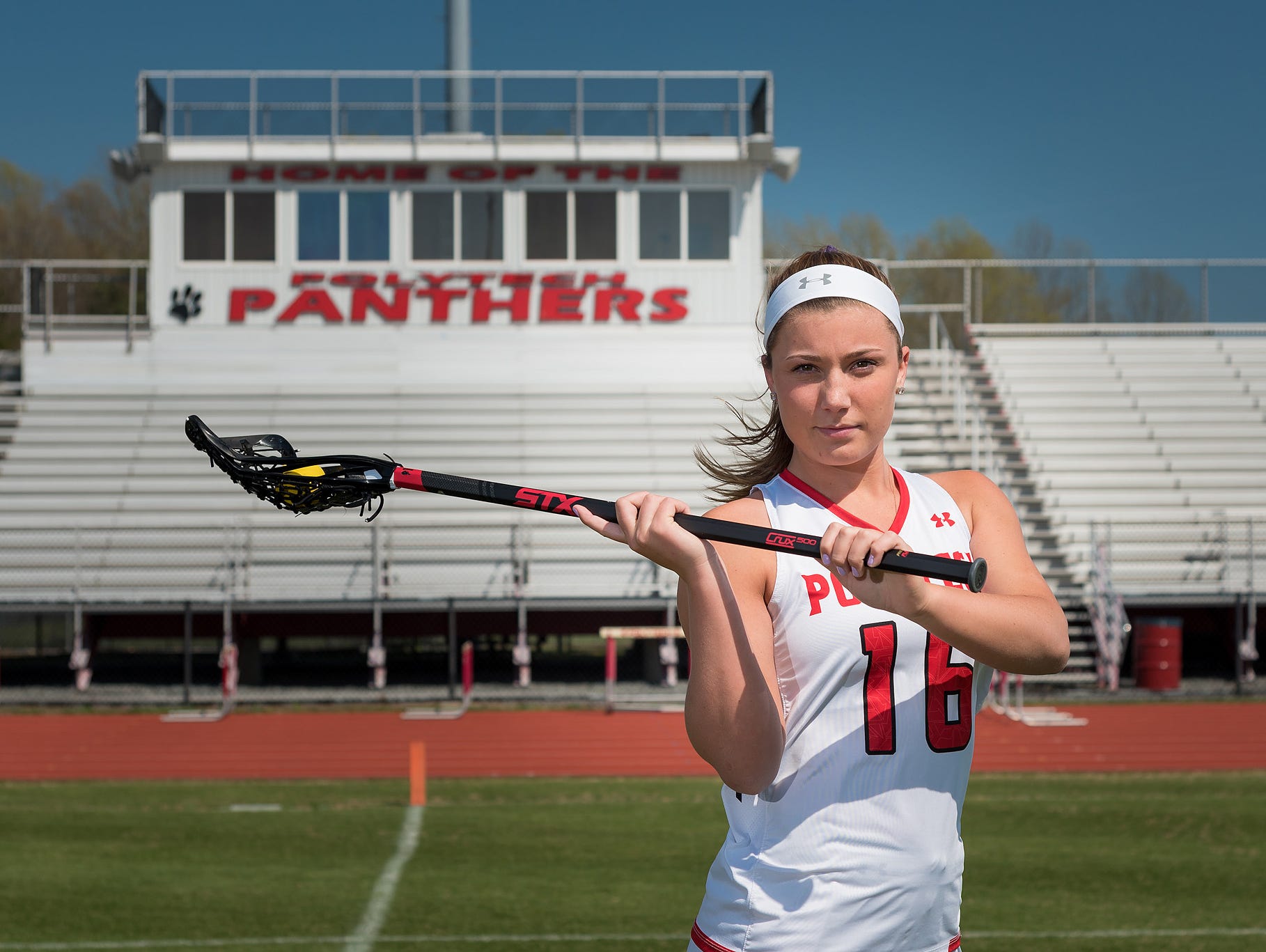 Polytech senior Jamie Trabaudo, a North Carolina signee, scored the 200th goal of her high school career last Wednesday against Caesar Rodney.