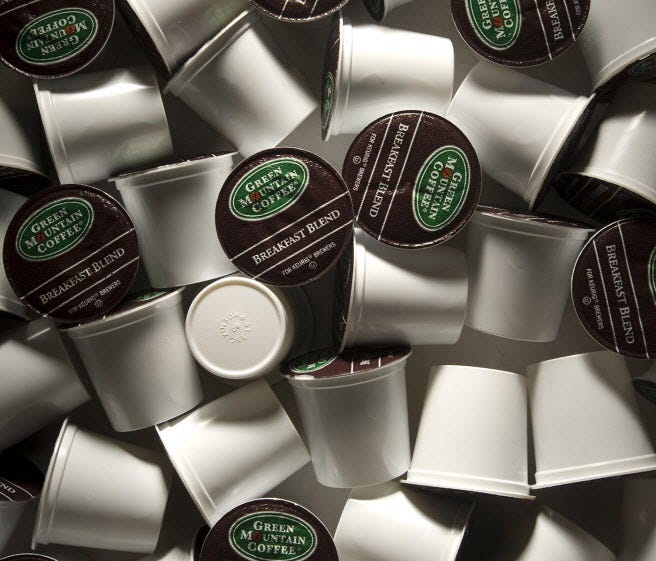 Single-serve coffee pods made by Keurig Green Mountain, based in Waterbury, Vermont.