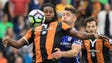 Hull City's Dieumerci Mbokani vies with Chelsea's Gary