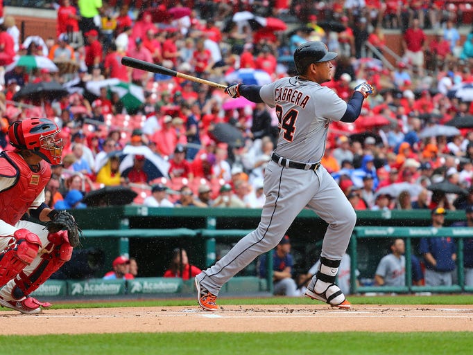Cabrera hits 400th homerun as Tigers beat Cards in ten, 4-3 635673989704960597-GTY-473623688