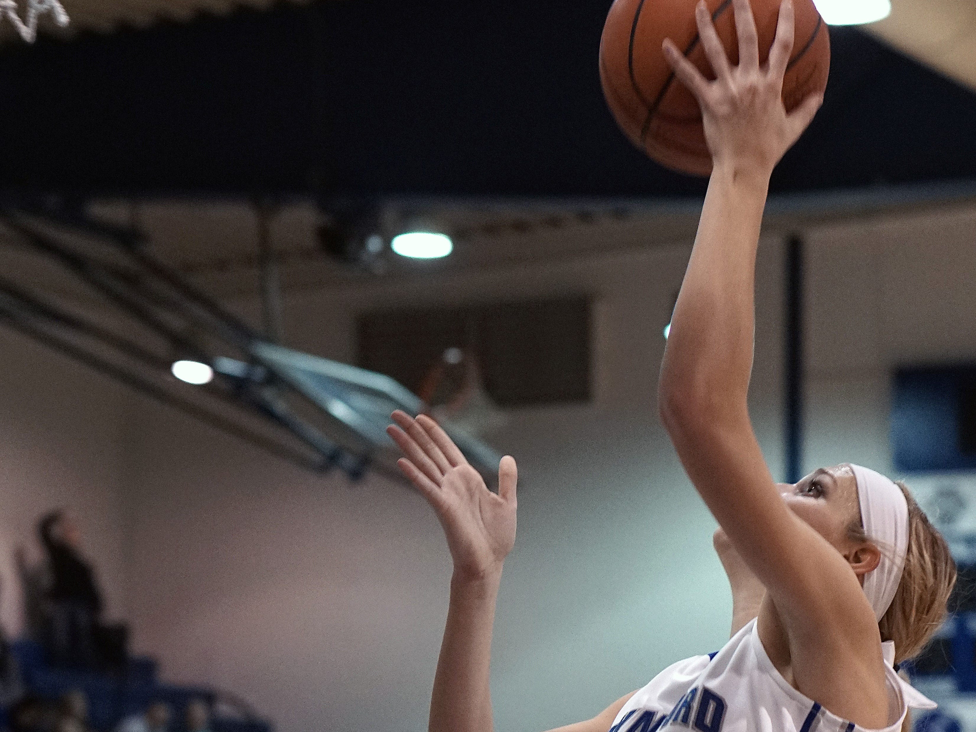 Wynford's Ellie Richmond goes for a layup against Buckeye Central during their game Saturday afternoon at Wynford.