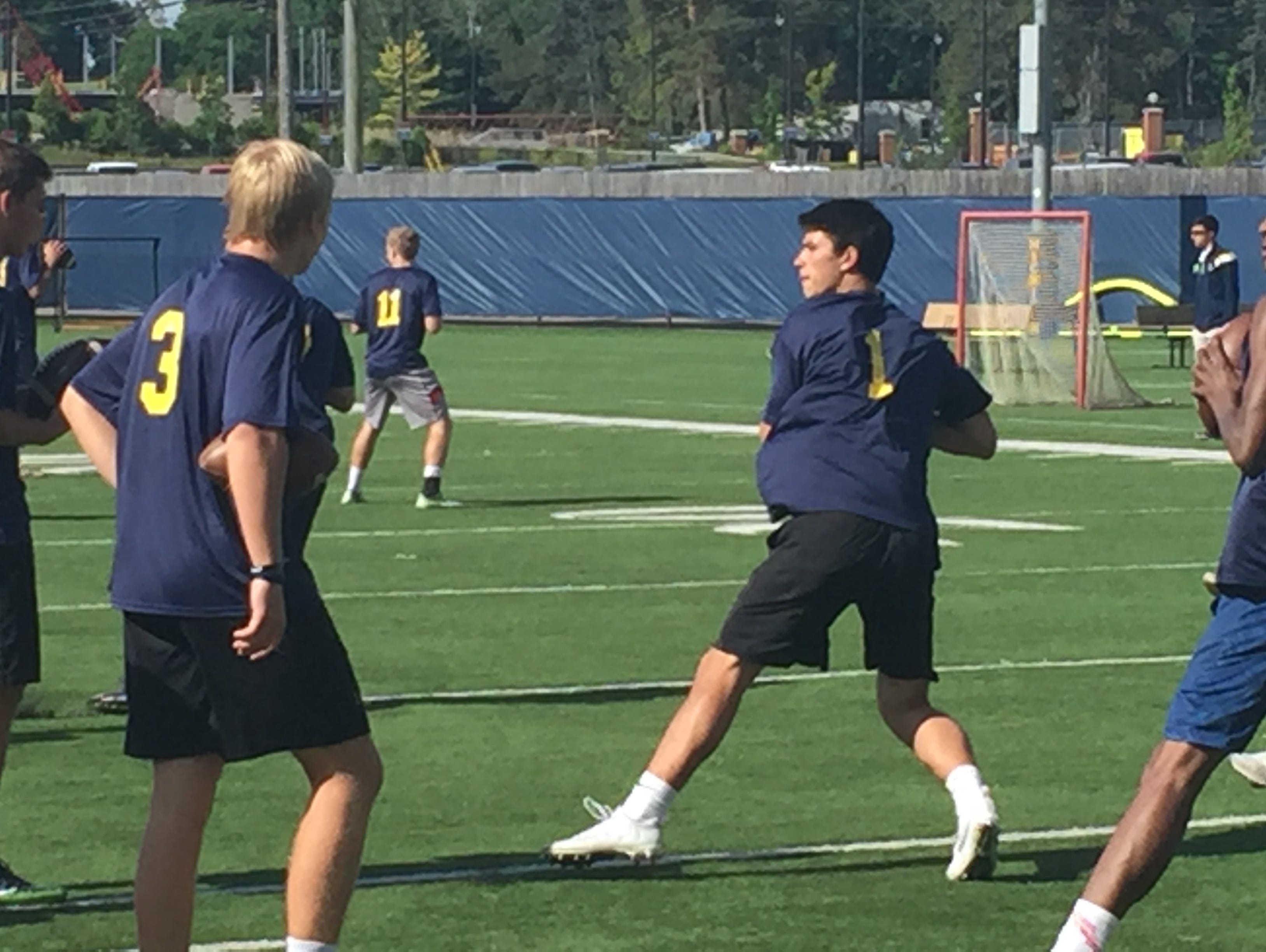 Michigan quarterback commit Dylan McCaffrey attends U-M's Aerial Assault camp June 18, 2016, in Ann Arbor.