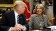 Trump and Education Secretary Betsy DeVos attend a