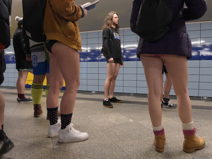 "No pants subway ride day" in Berlin. 