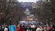 People march up Constitution Avenue en route to the