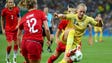 Germany defender Tabea Kemme looks to defend against