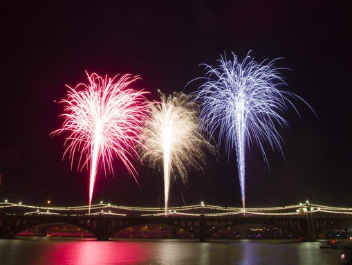 The fireworks show at Tempe Town Lake never fails to