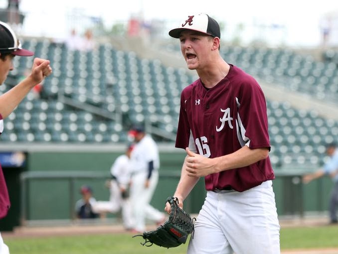 Albertus Magnus pitcher James Reilly earned MVP in the team's 3-2 victory over the Keio Unicorns at the end of a 14-inning game in the Class B sectional final held Provident Park in Pomona on Saturday, May 30, 2015